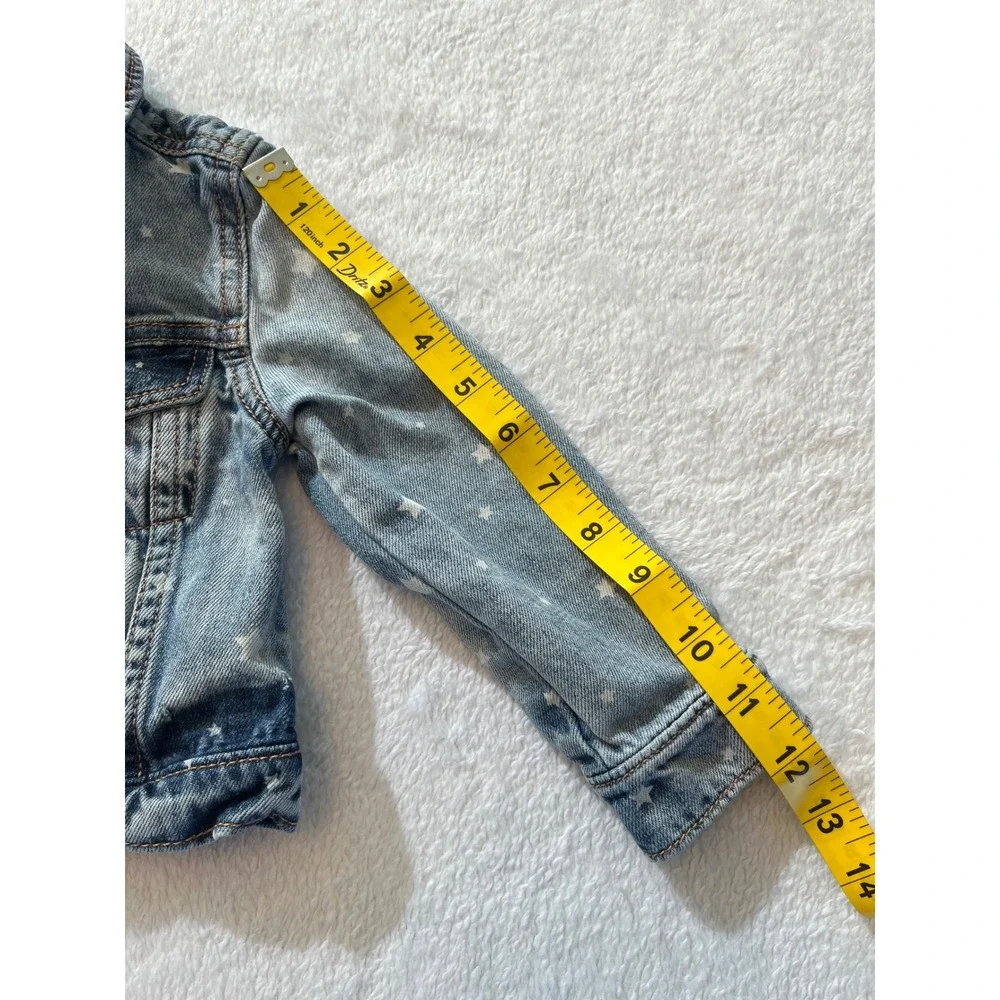 GAP Denim Jacket Toddler Stars Light Wash Button Front Kids Size‎ 2